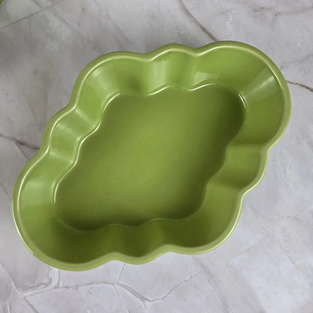Set of 2 Chantal Talavera Collection Green Casserole Dishes 1Qt and 1.5 Qt